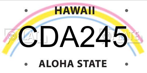 CDA245 Hawaii License Plate