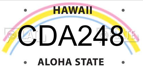 CDA248 Hawaii License Plate