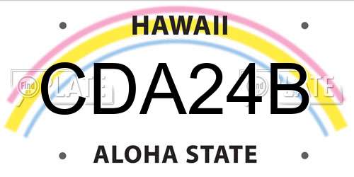 CDA24B Hawaii License Plate