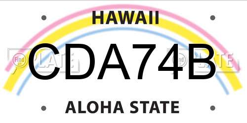 CDA74B Hawaii License Plate