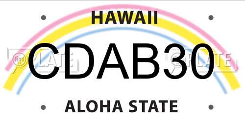 CDAB30 Hawaii License Plate