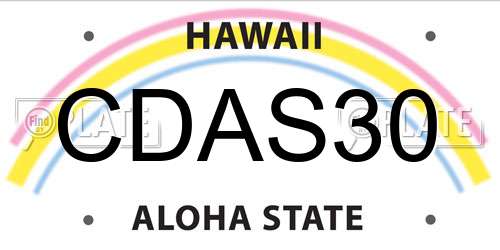 CDAS30 Hawaii License Plate