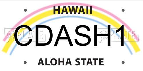 CDASH1 Hawaii License Plate