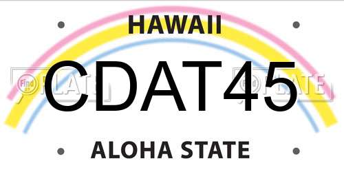 CDAT45 Hawaii License Plate