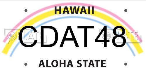 CDAT48 Hawaii License Plate