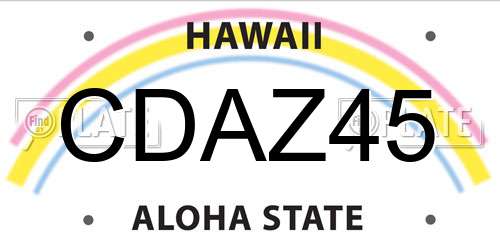 CDAZ45 Hawaii License Plate