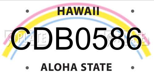CDB0586 Hawaii License Plate