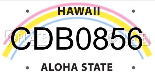 CDB0856 Hawaii License Plate