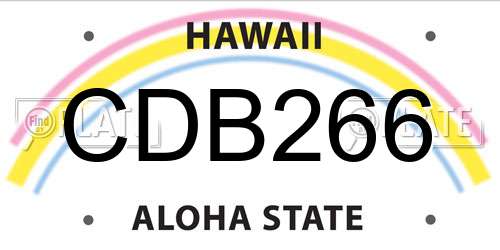CDB266 Hawaii License Plate