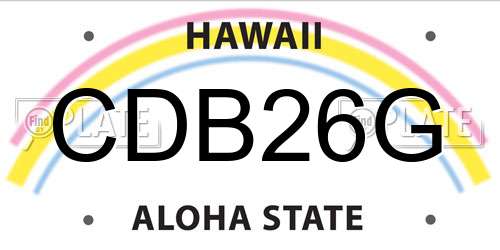 CDB26G Hawaii License Plate