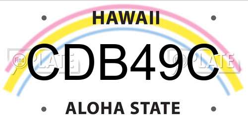 CDB49C Hawaii License Plate