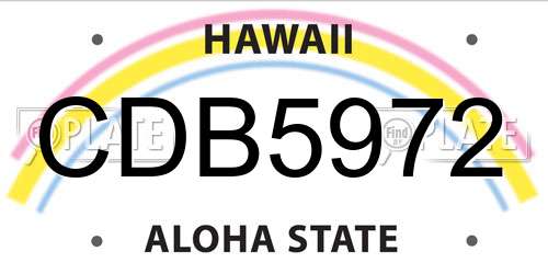 CDB5972 Hawaii License Plate