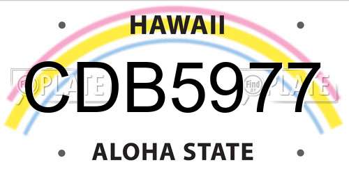 CDB5977 Hawaii License Plate