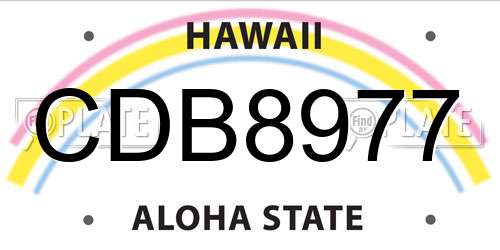 CDB8977 Hawaii License Plate