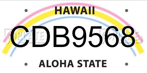 CDB9568 Hawaii License Plate