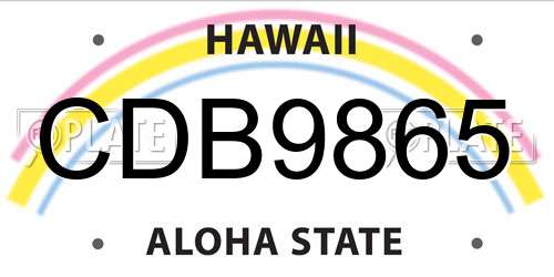 CDB9865 Hawaii License Plate