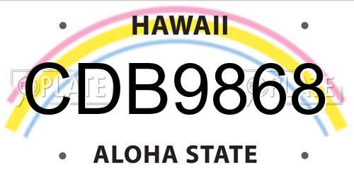 CDB9868 Hawaii License Plate