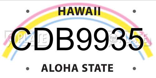 CDB9935 Hawaii License Plate