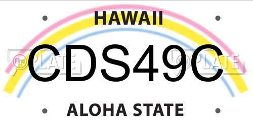 CDS49C Hawaii License Plate