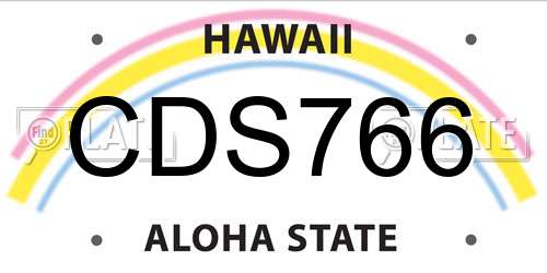 CDS766 Hawaii License Plate