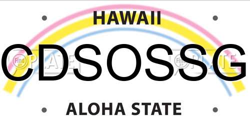 CDSOSSG Hawaii License Plate