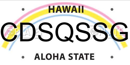 CDSQSSG Hawaii License Plate