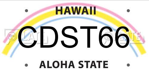 CDST66 Hawaii License Plate