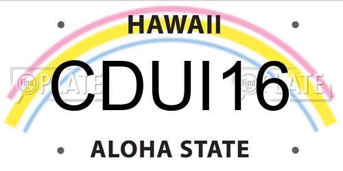 CDUI16 Hawaii License Plate