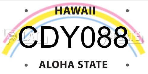 CDY088 Hawaii License Plate