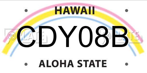 CDY08B Hawaii License Plate