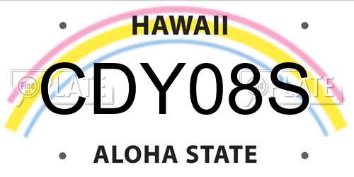 CDY08S Hawaii License Plate