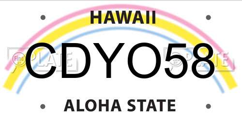 CDYO58 Hawaii License Plate