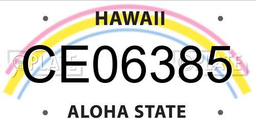 CE06385 Hawaii License Plate
