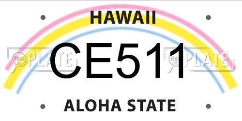 CE511 Hawaii License Plate
