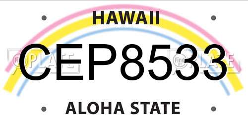 CEP8533 Hawaii License Plate
