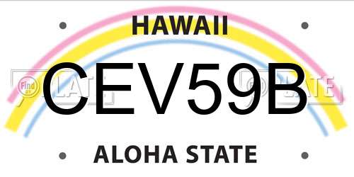 CEV59B Hawaii License Plate