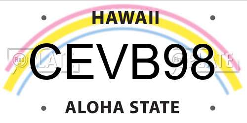 CEVB98 Hawaii License Plate