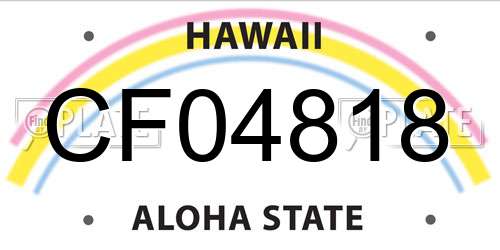 CF04818 Hawaii License Plate