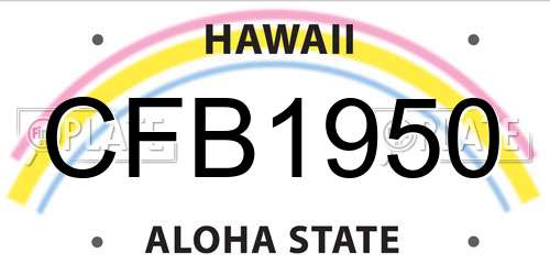 CFB1950 Hawaii License Plate