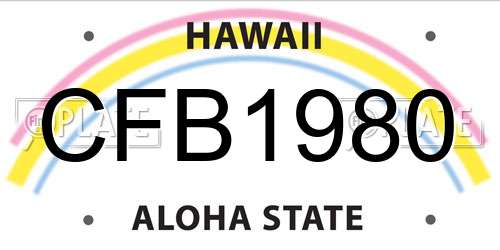 CFB1980 Hawaii License Plate