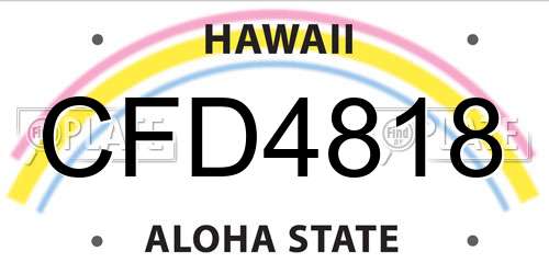 CFD4818 Hawaii License Plate