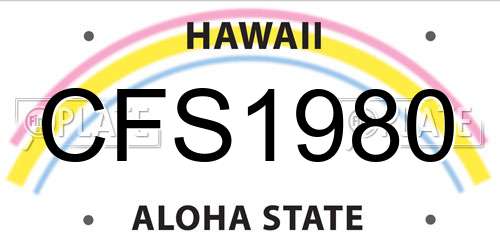 CFS1980 Hawaii License Plate