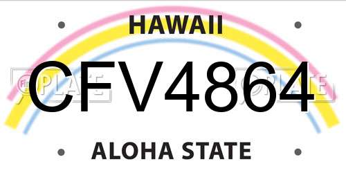 CFV4864 Hawaii License Plate