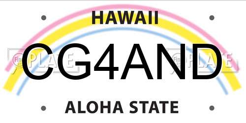 CG4AND Hawaii License Plate