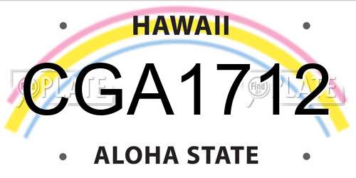 CGA1712 Hawaii License Plate
