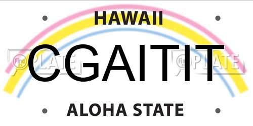 CGAITIT Hawaii License Plate
