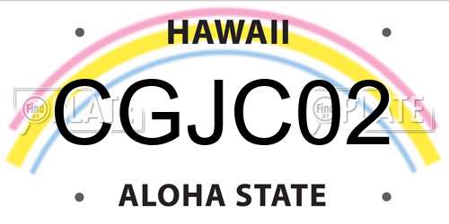 CGJC02 Hawaii License Plate