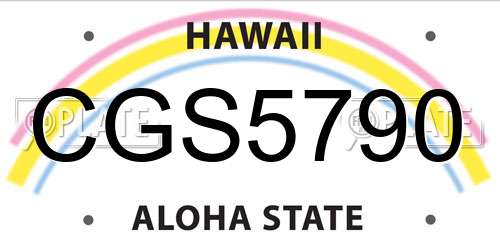 CGS5790 Hawaii License Plate