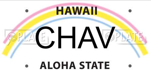 CHAV Hawaii License Plate