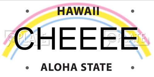 CHEEEE Hawaii License Plate